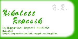 nikolett repcsik business card